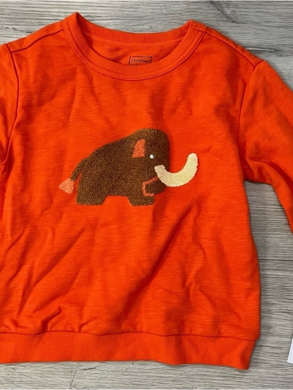 Unisex NWT Toddler 3T Orange/Brown Woolly Mammoth Design Long Sleeve Sweater